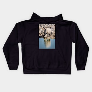 White Rhino Drinking, Etosha Kids Hoodie